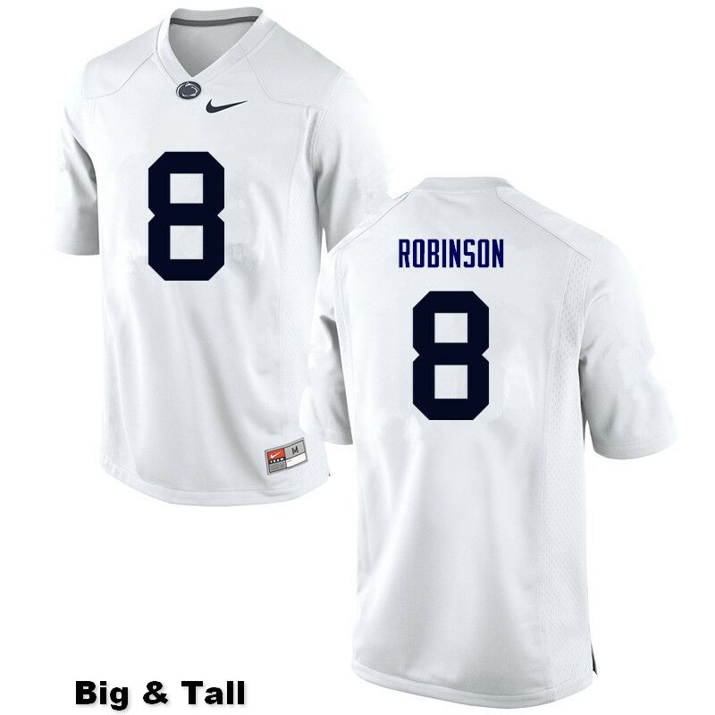 NCAA Nike Men's Penn State Nittany Lions Allen Robinson #8 College Football Authentic Big & Tall White Stitched Jersey QGU3698ZL